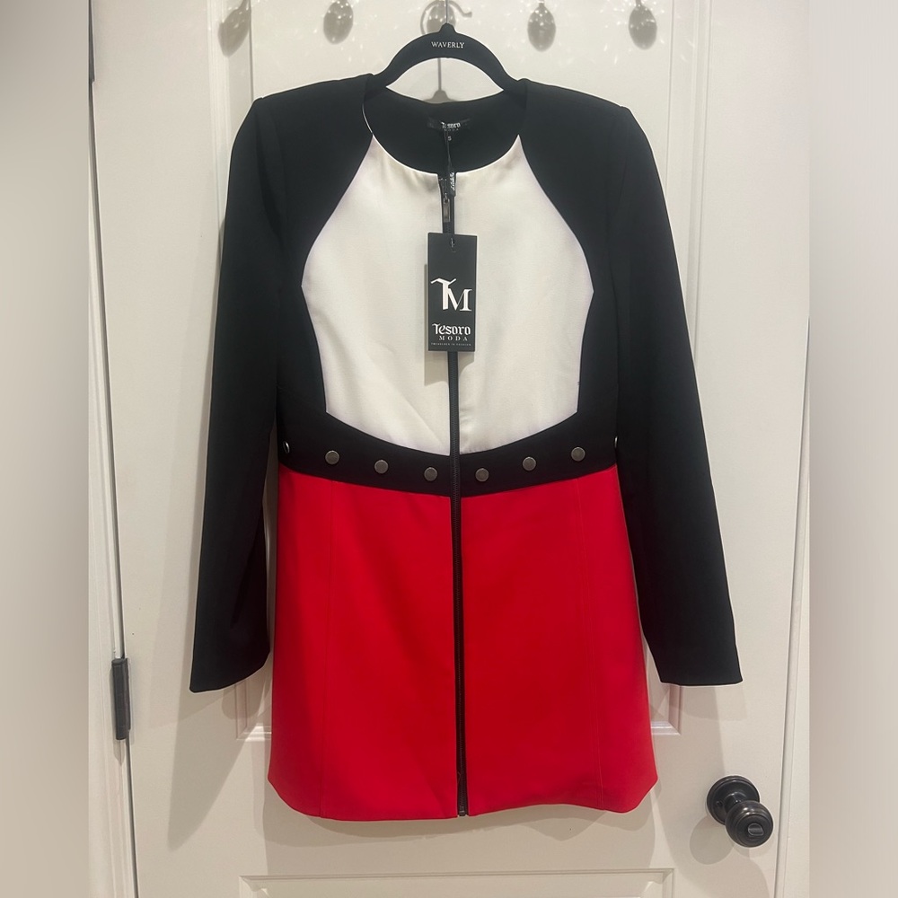 Tesura Moda color block zip up jacket